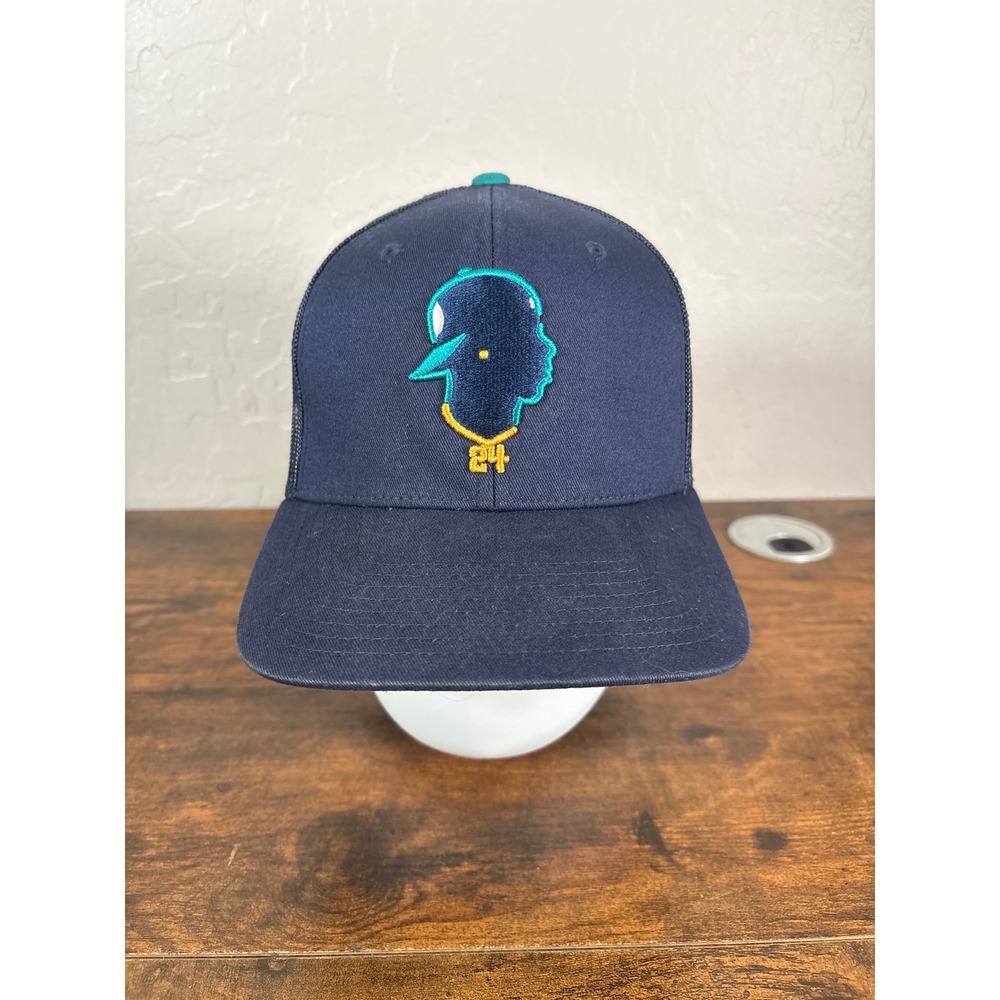 Baseballism Ken Griffey Jr The Kid Snapback Trucker Hat Navy Blue Teal 24 Cap